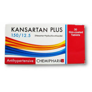 KANSARTAN PLUS 150 / 12.5 MG ( IRBESARTAN / HYDROCHLOROTHIAZIDE ) 30 FILM-COATED TABLETS